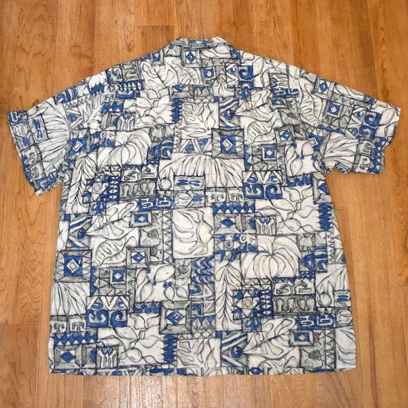 RJC Short Sleeve Tropical Floral Print Button Front Shirt Sz 2XL Made In USA - Picture 2 of 4
